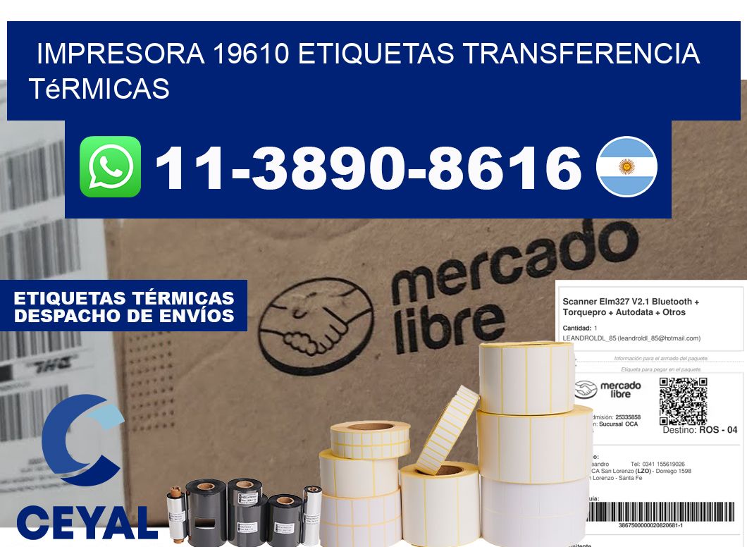 impresora 19610 etiquetas transferencia térmicas