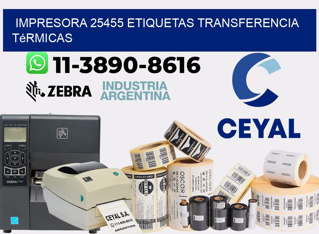 impresora 25455 etiquetas transferencia térmicas