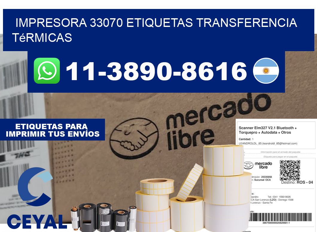 impresora 33070 etiquetas transferencia térmicas