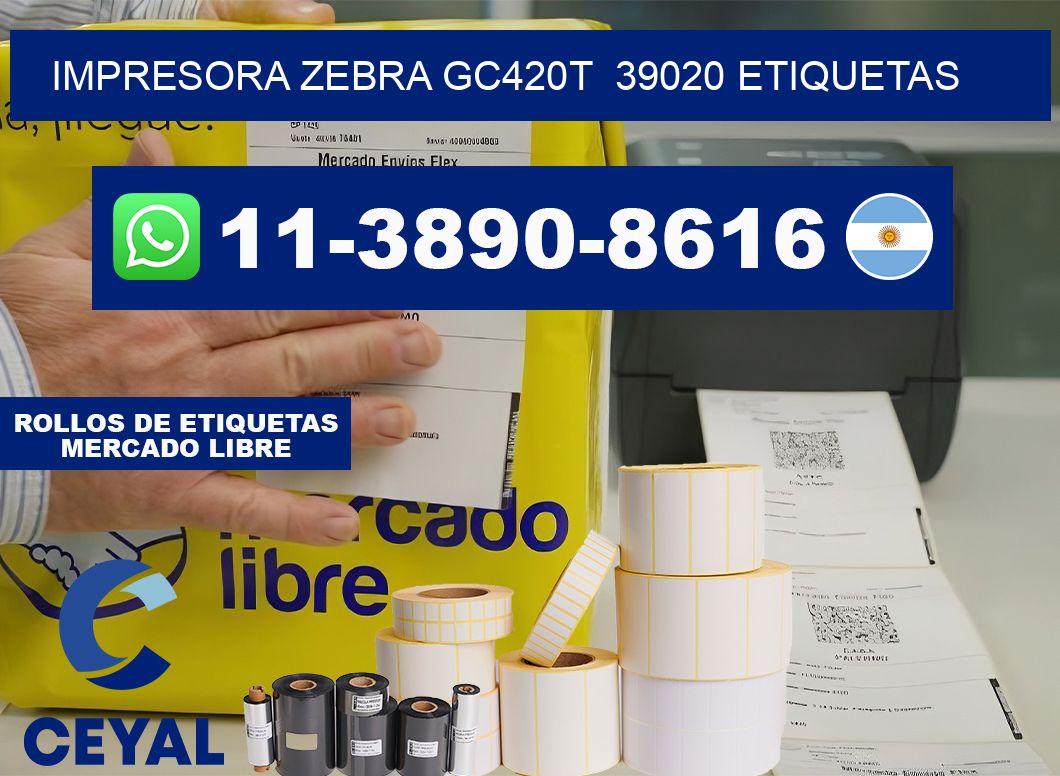 impresora zebra gc420t  39020 etiquetas