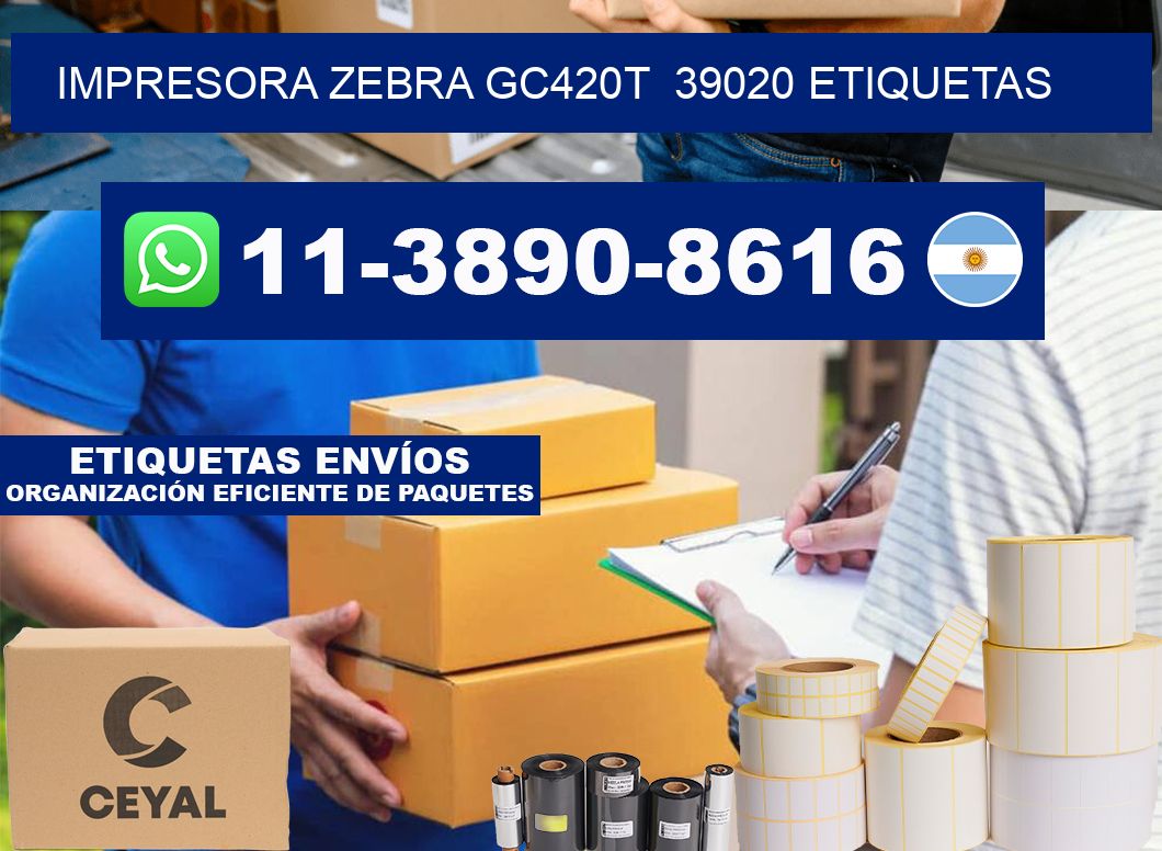 impresora zebra gc420t  39020 etiquetas
