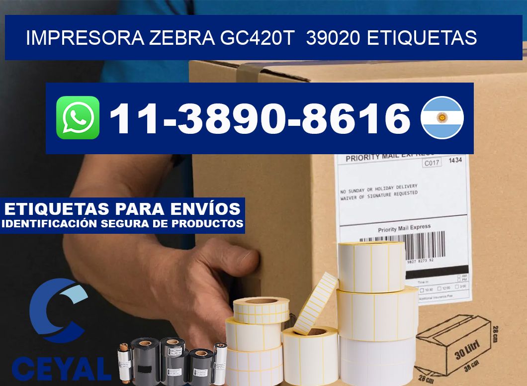 impresora zebra gc420t  39020 etiquetas