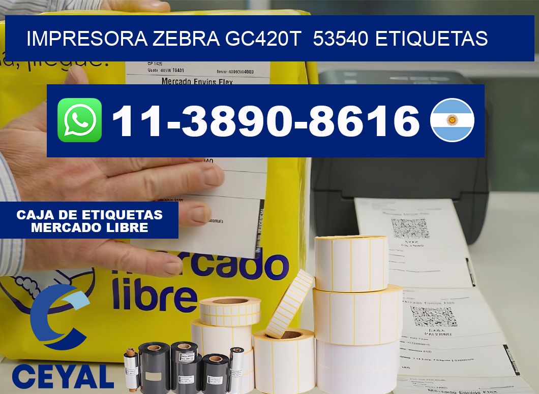 impresora zebra gc420t  53540 etiquetas