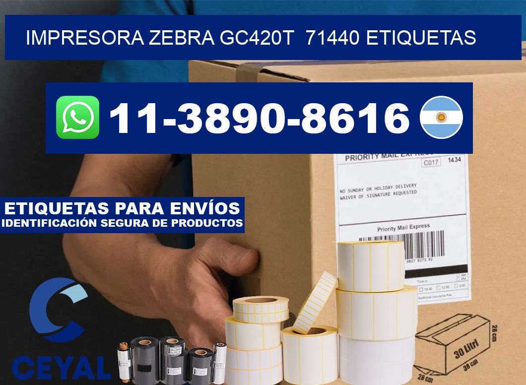 impresora zebra gc420t  71440 etiquetas