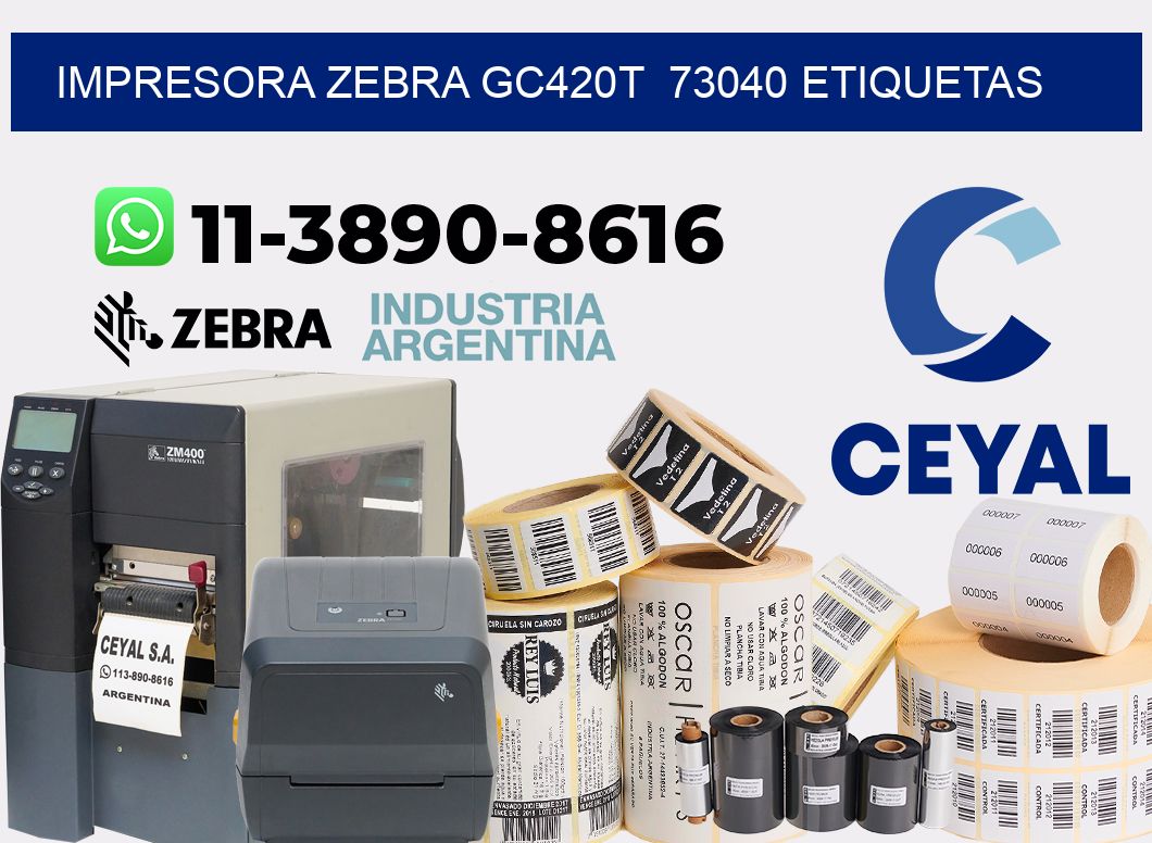 impresora zebra gc420t  73040 etiquetas