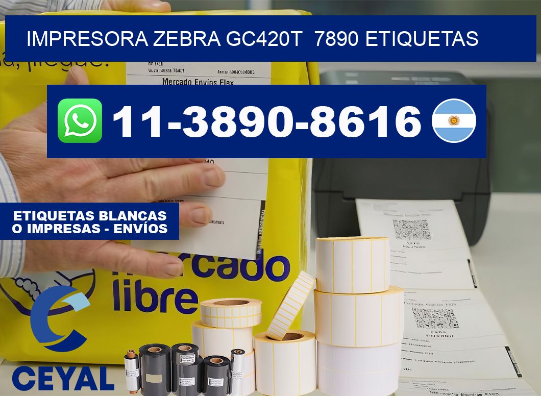 impresora zebra gc420t  7890 etiquetas