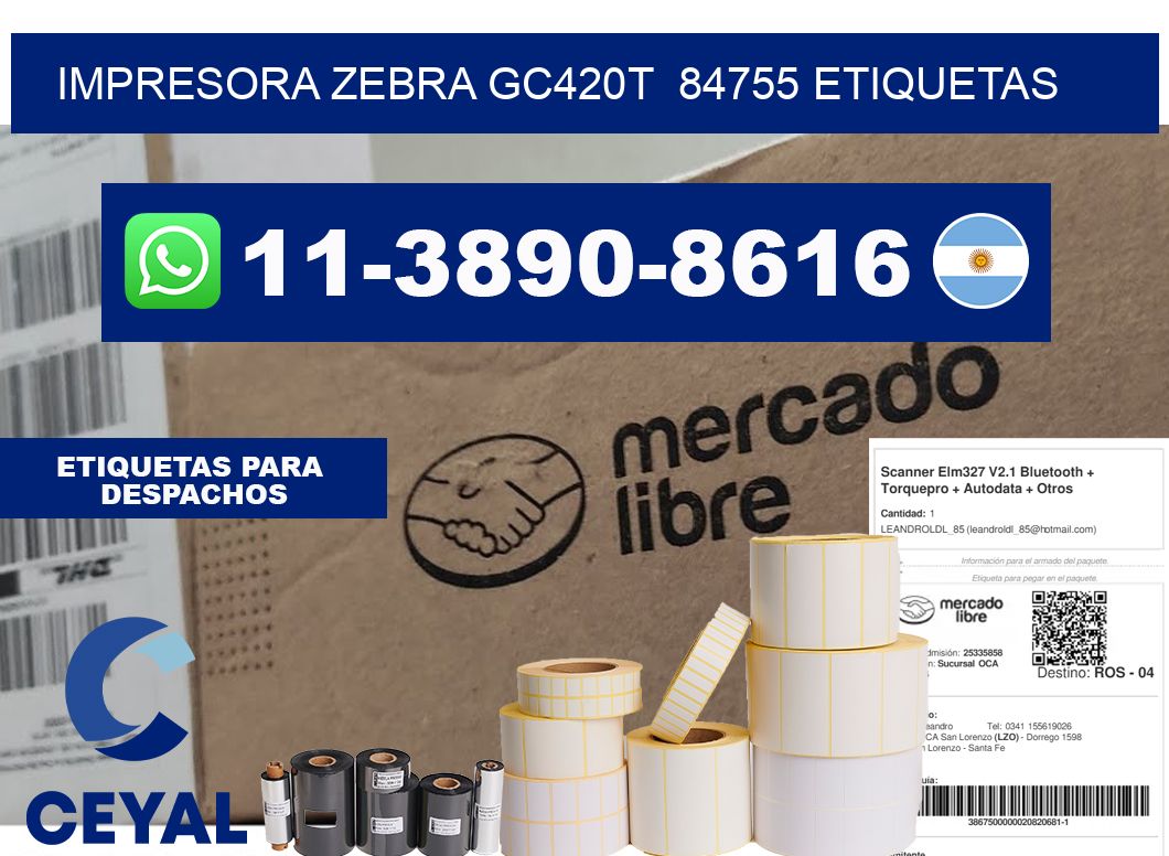 impresora zebra gc420t  84755 etiquetas