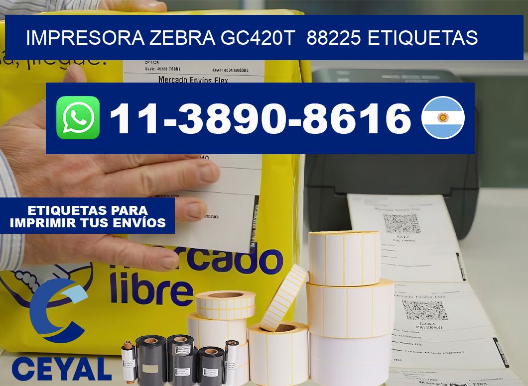 impresora zebra gc420t  88225 etiquetas