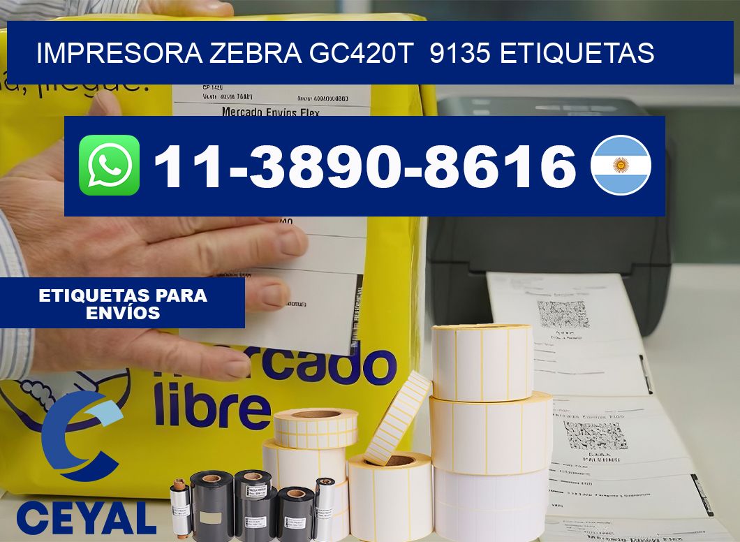 impresora zebra gc420t  9135 etiquetas