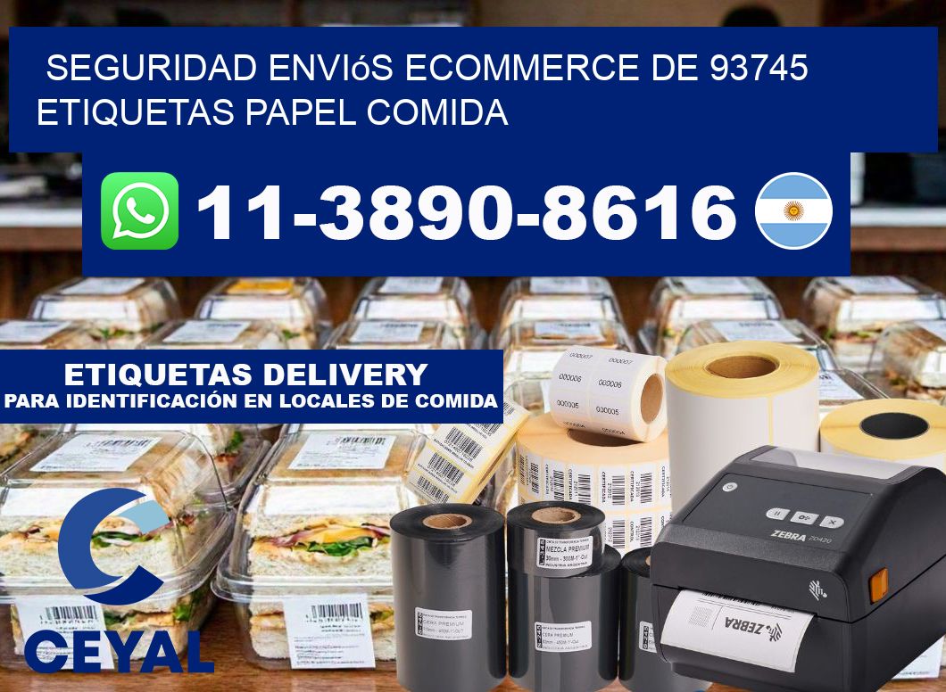 seguridad enviós ecommerce de 93745 etiquetas papel comida