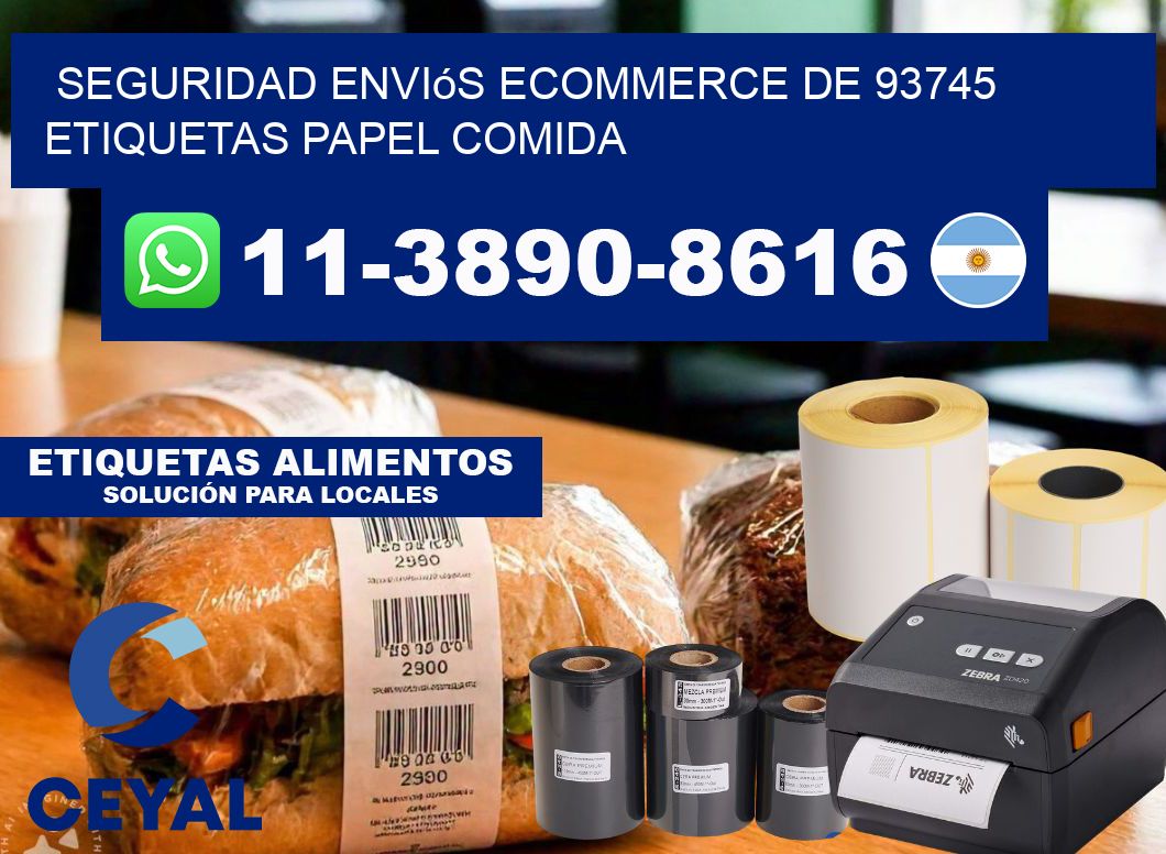 seguridad enviós ecommerce de 93745 etiquetas papel comida