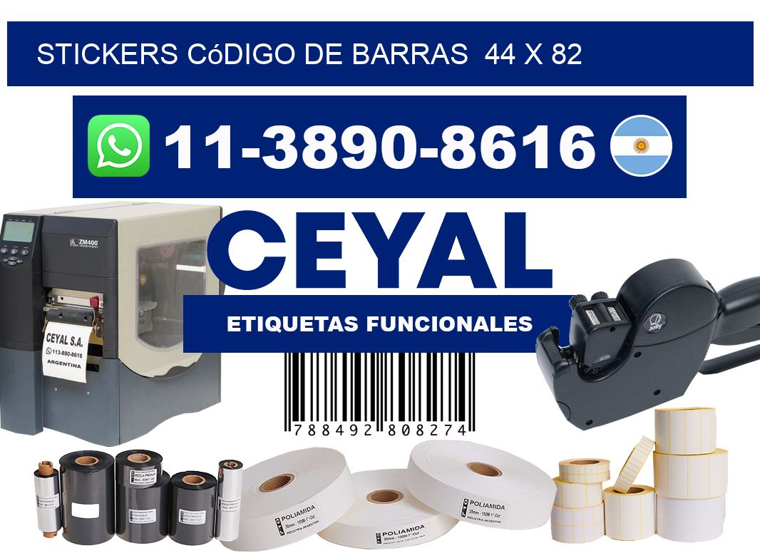stickers código de barras  44 x 82