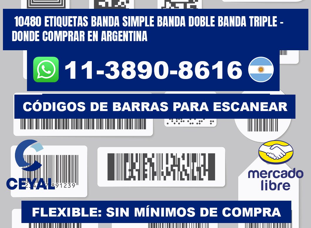 10480 etiquetas banda simple banda doble banda triple - Donde Comprar en Argentina