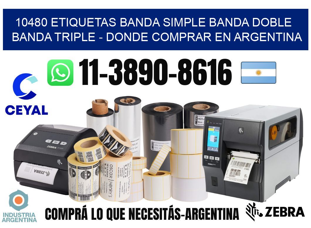 10480 etiquetas banda simple banda doble banda triple - Donde Comprar en Argentina