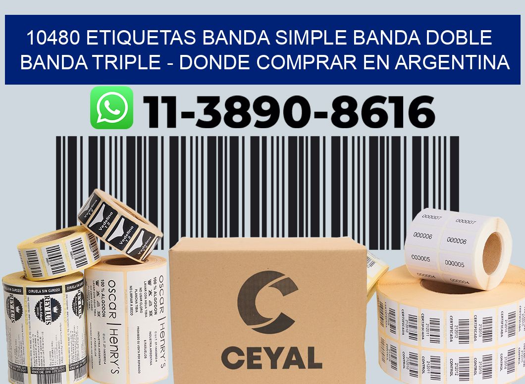 10480 etiquetas banda simple banda doble banda triple - Donde Comprar en Argentina