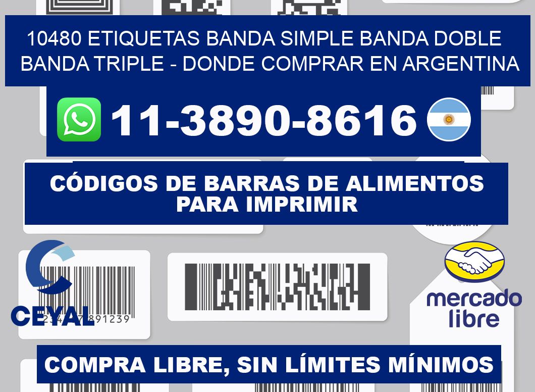 10480 etiquetas banda simple banda doble banda triple - Donde Comprar en Argentina