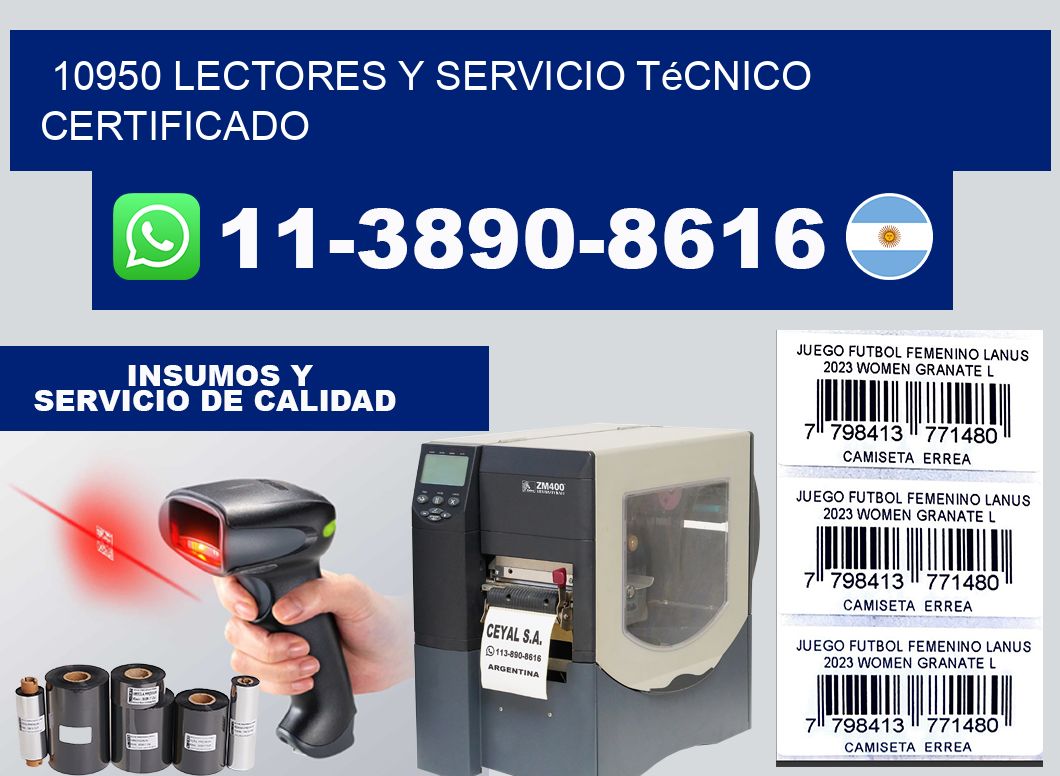 10950 Lectores y Servicio Técnico Certificado