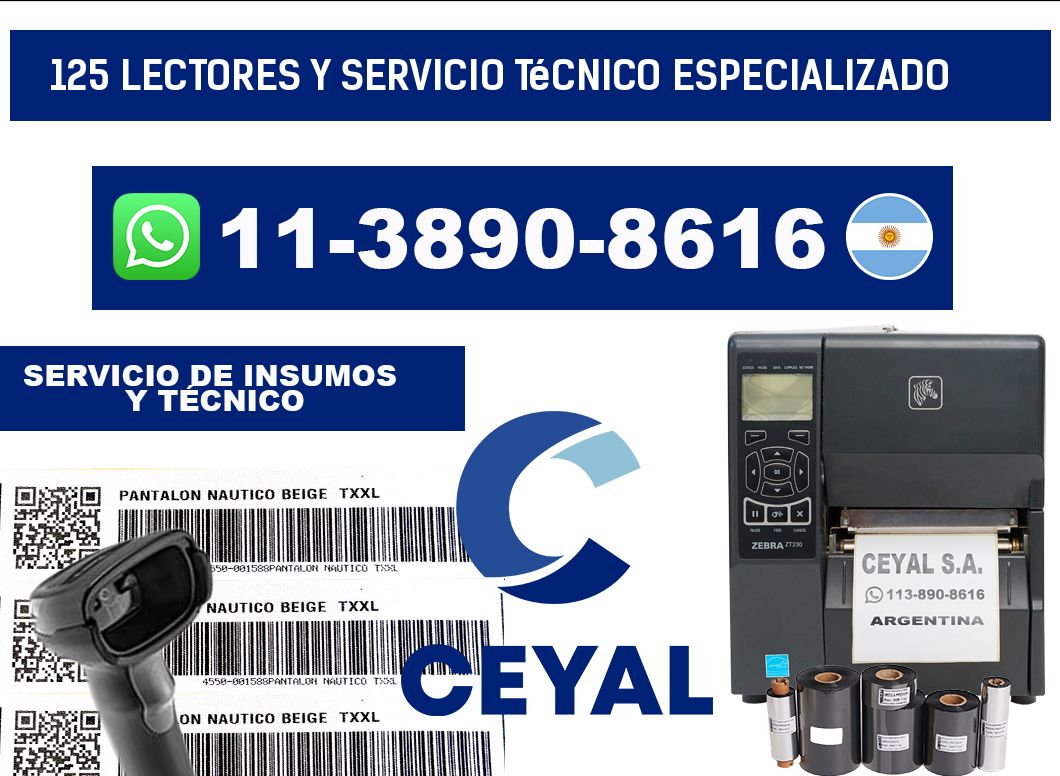 125 Lectores y Servicio Técnico Especializado