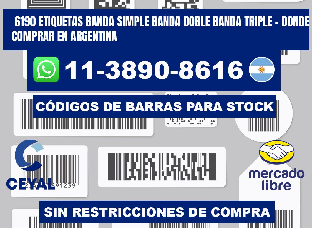 6190 etiquetas banda simple banda doble banda triple - Donde Comprar en Argentina