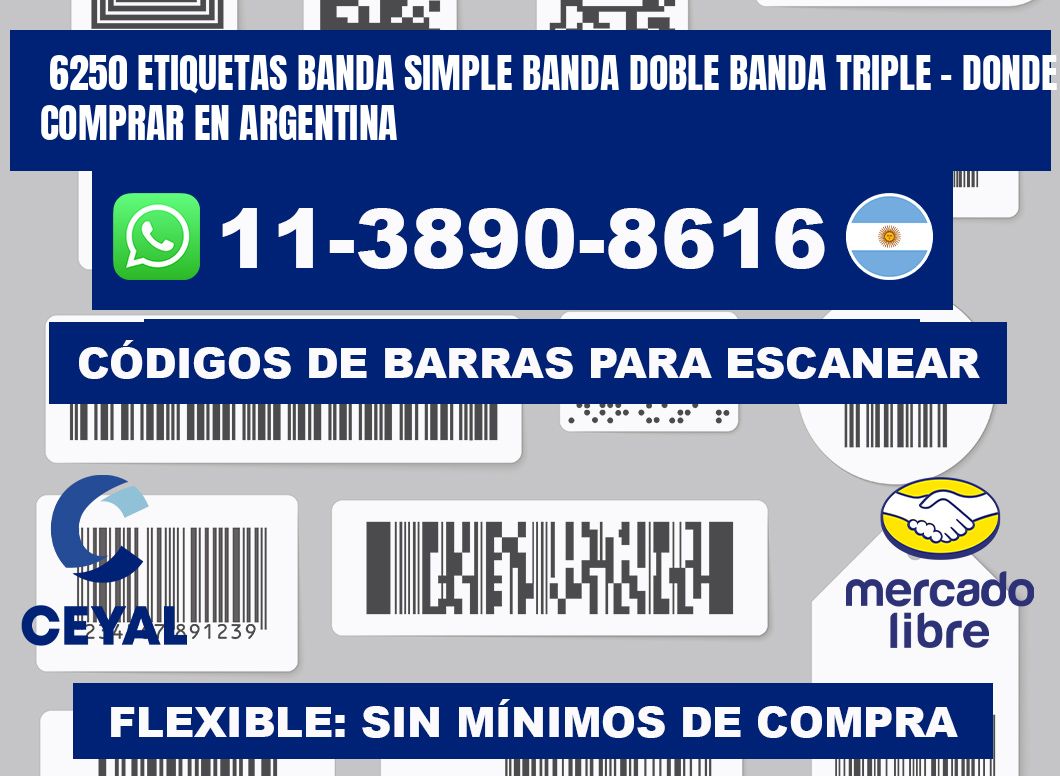 6250 etiquetas banda simple banda doble banda triple - Donde Comprar en Argentina