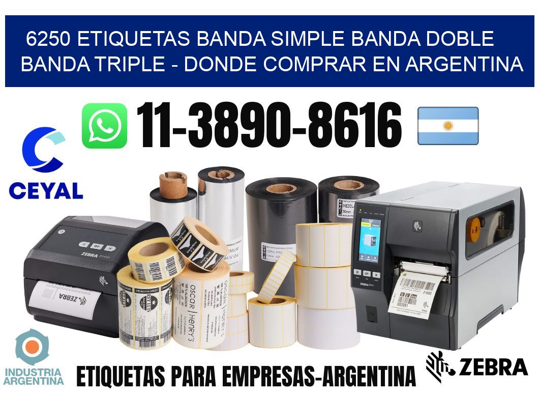 6250 etiquetas banda simple banda doble banda triple - Donde Comprar en Argentina