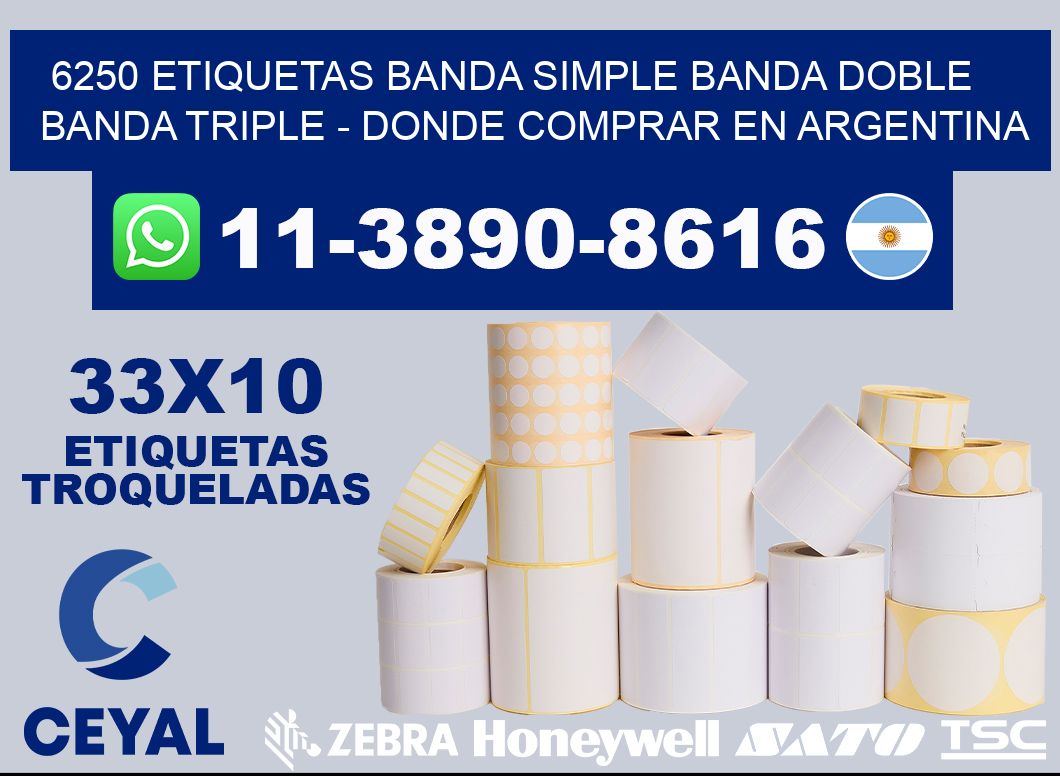 6250 etiquetas banda simple banda doble banda triple - Donde Comprar en Argentina