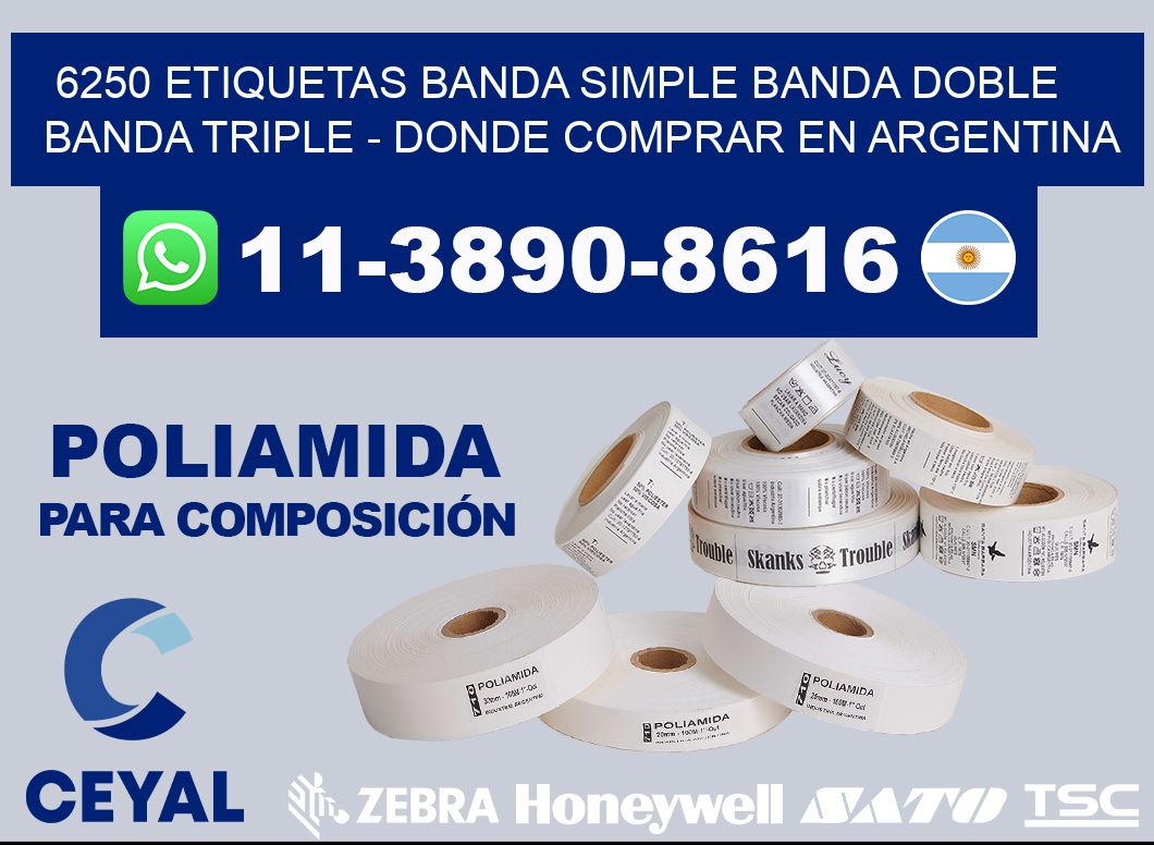 6250 etiquetas banda simple banda doble banda triple - Donde Comprar en Argentina