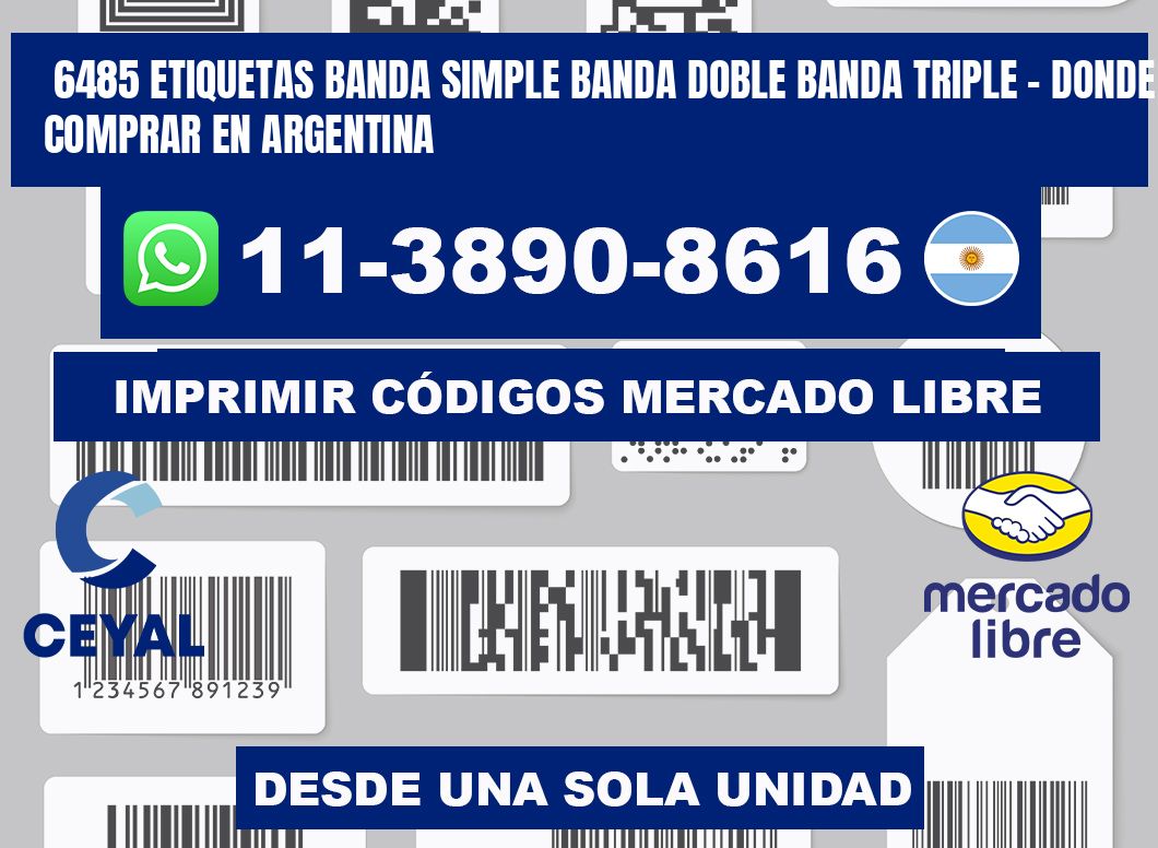 6485 etiquetas banda simple banda doble banda triple - Donde Comprar en Argentina