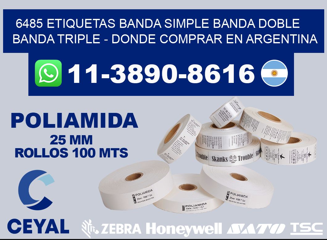 6485 etiquetas banda simple banda doble banda triple - Donde Comprar en Argentina