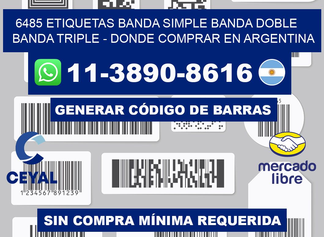 6485 etiquetas banda simple banda doble banda triple - Donde Comprar en Argentina