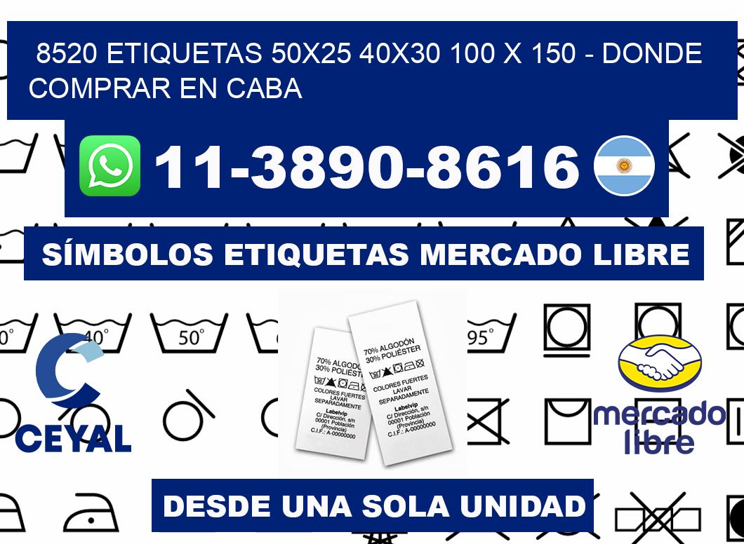 8520 etiquetas 50x25 40x30 100 x 150 - Donde Comprar en Caba