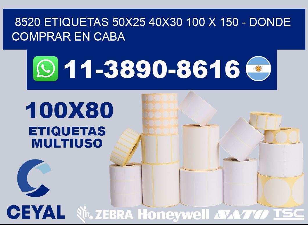 8520 etiquetas 50x25 40x30 100 x 150 - Donde Comprar en Caba