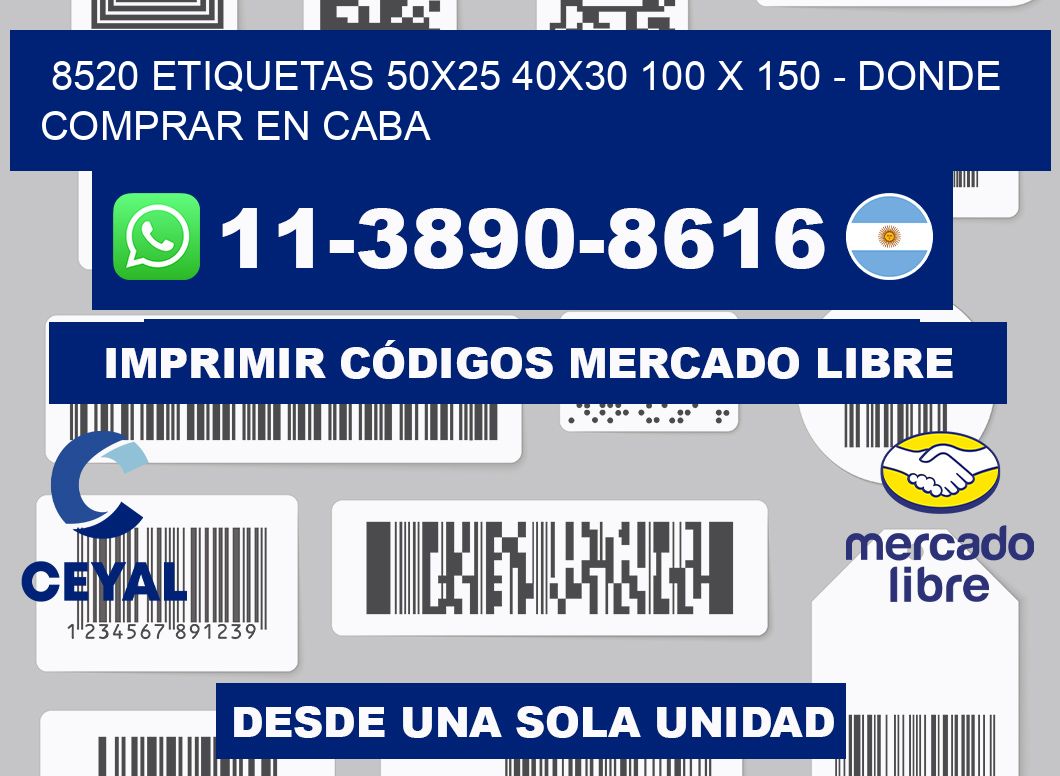 8520 etiquetas 50x25 40x30 100 x 150 - Donde Comprar en Caba