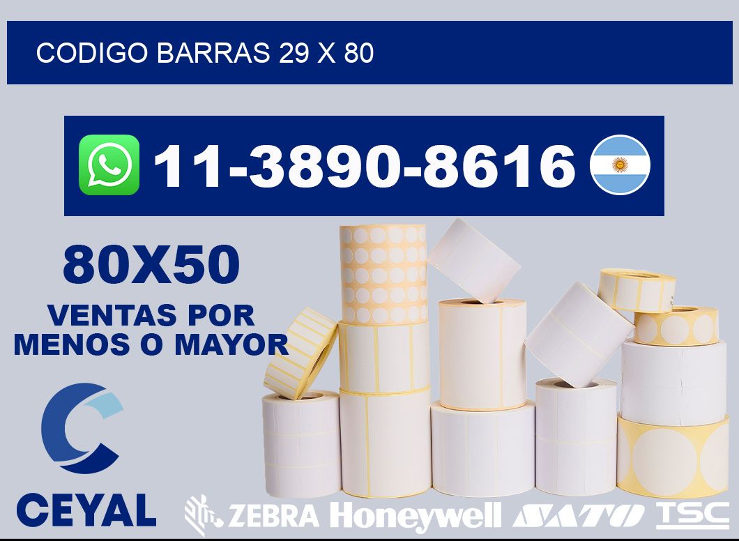 Codigo barras 29 x 80