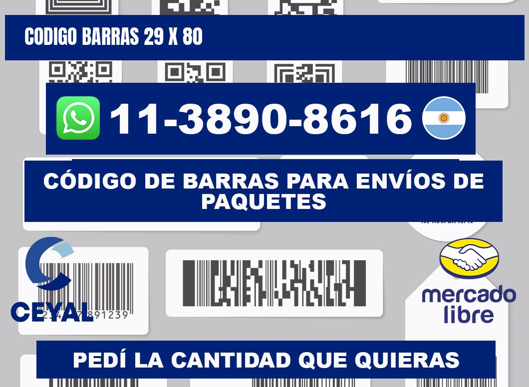 Codigo barras 29 x 80