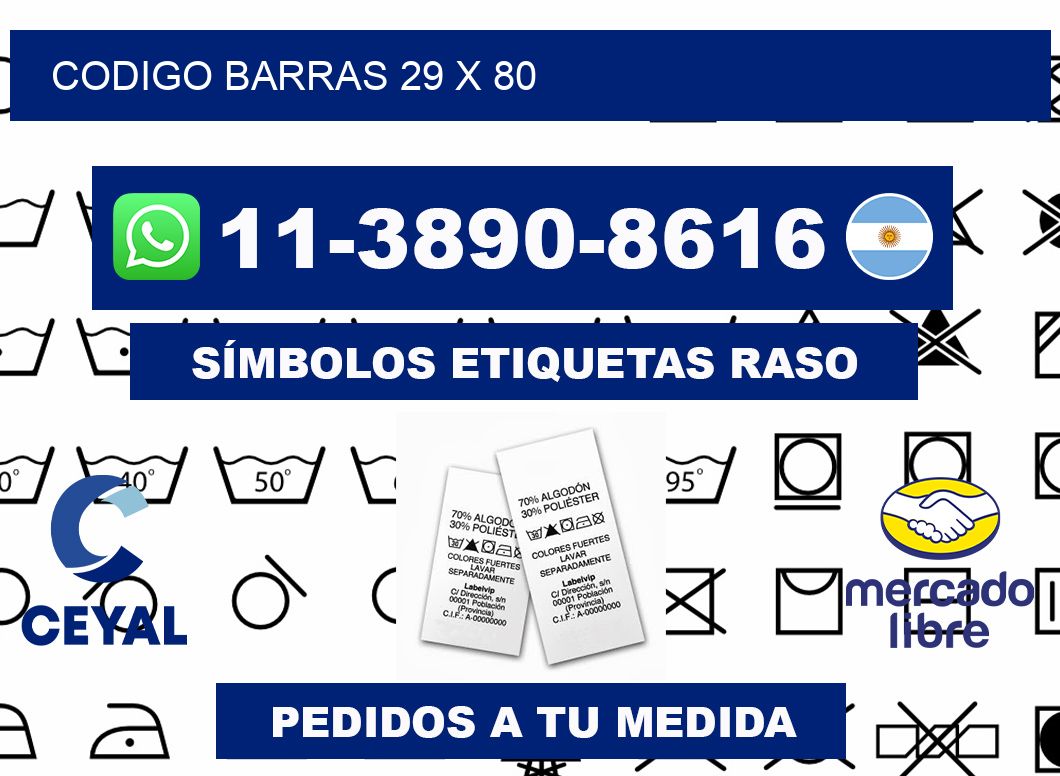 Codigo barras 29 x 80