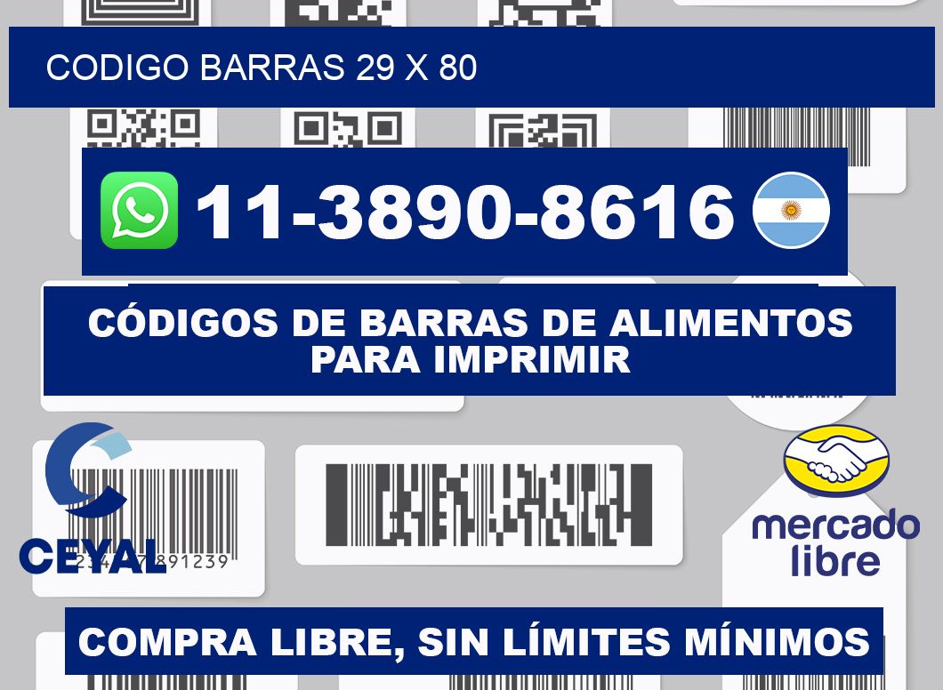 Codigo barras 29 x 80