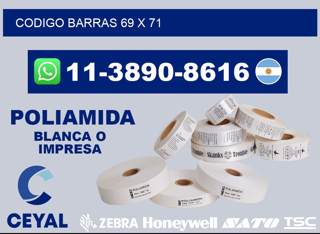 Codigo barras 69 x 71