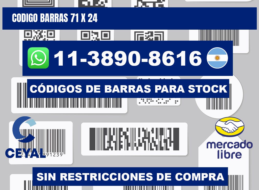 Codigo barras 71 x 24