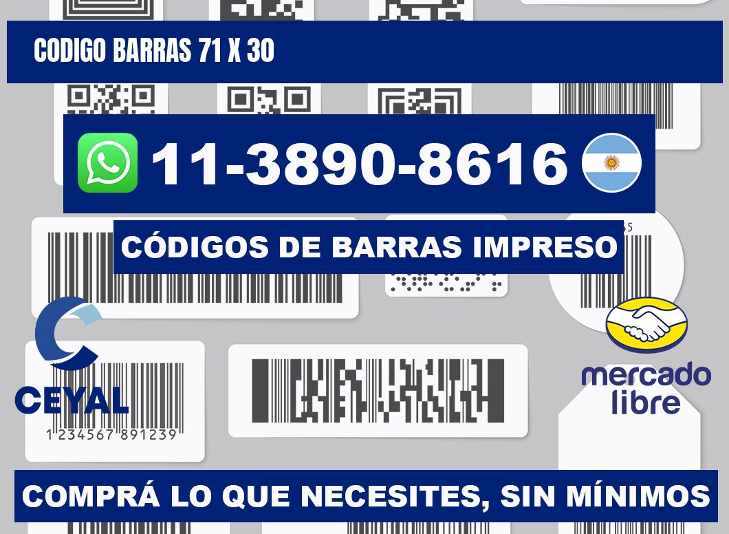 Codigo barras 71 x 30