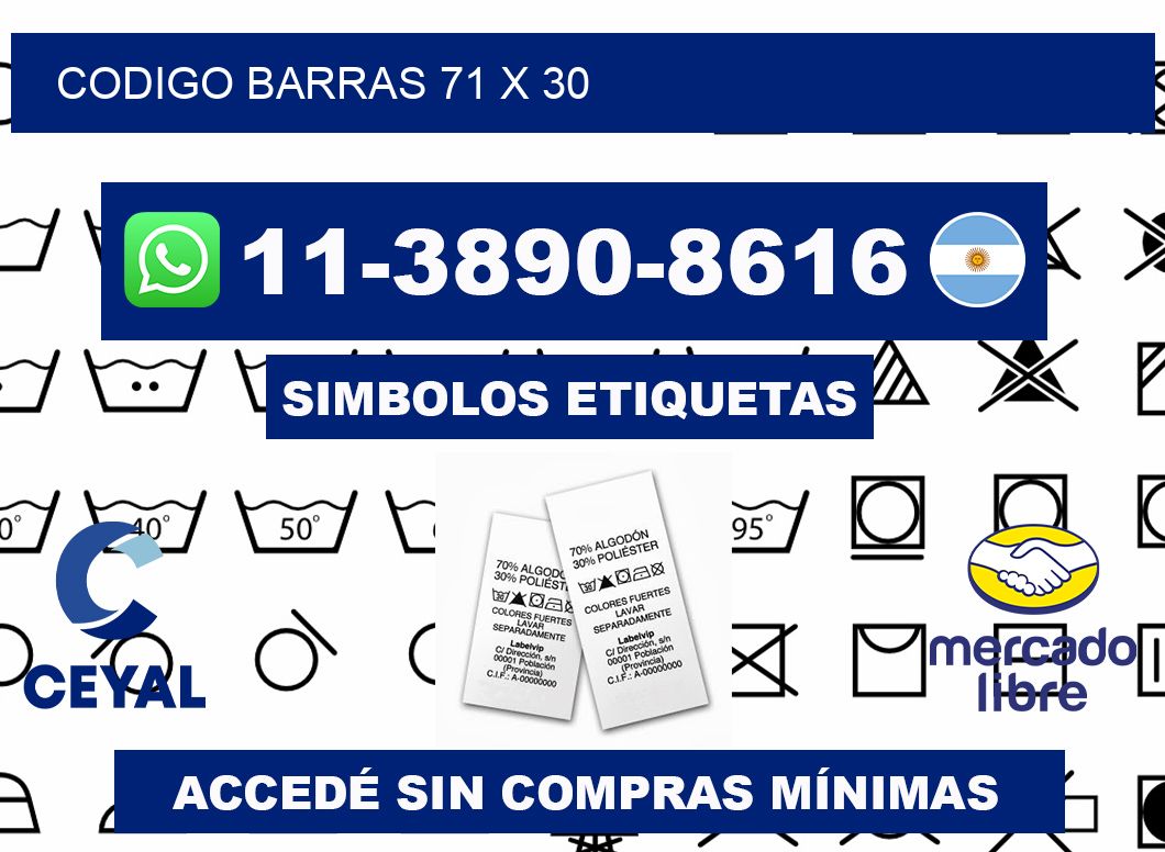 Codigo barras 71 x 30