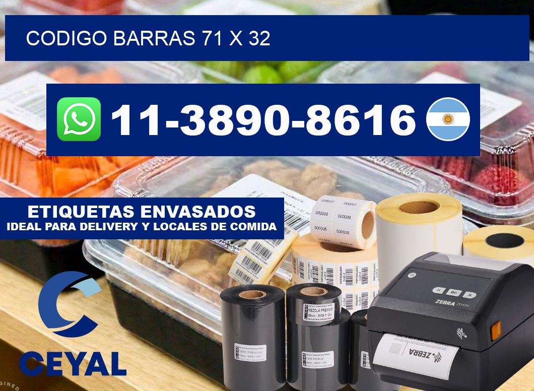 Codigo barras 71 x 32