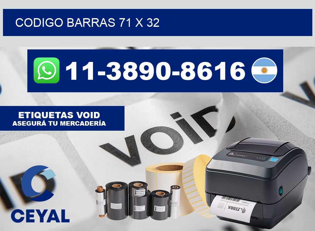 Codigo barras 71 x 32