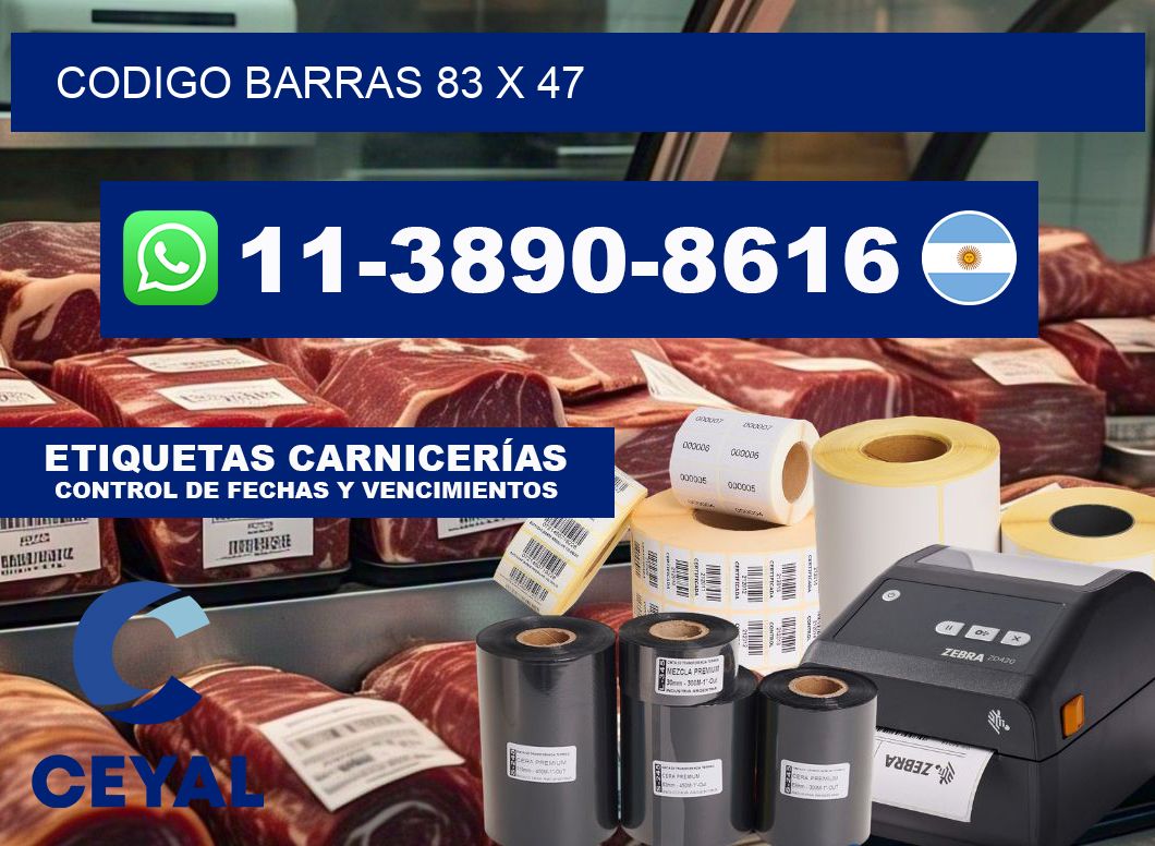 Codigo barras 83 x 47