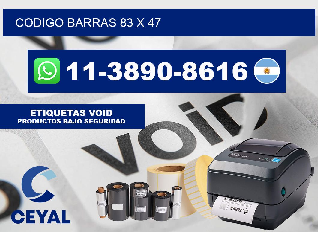 Codigo barras 83 x 47