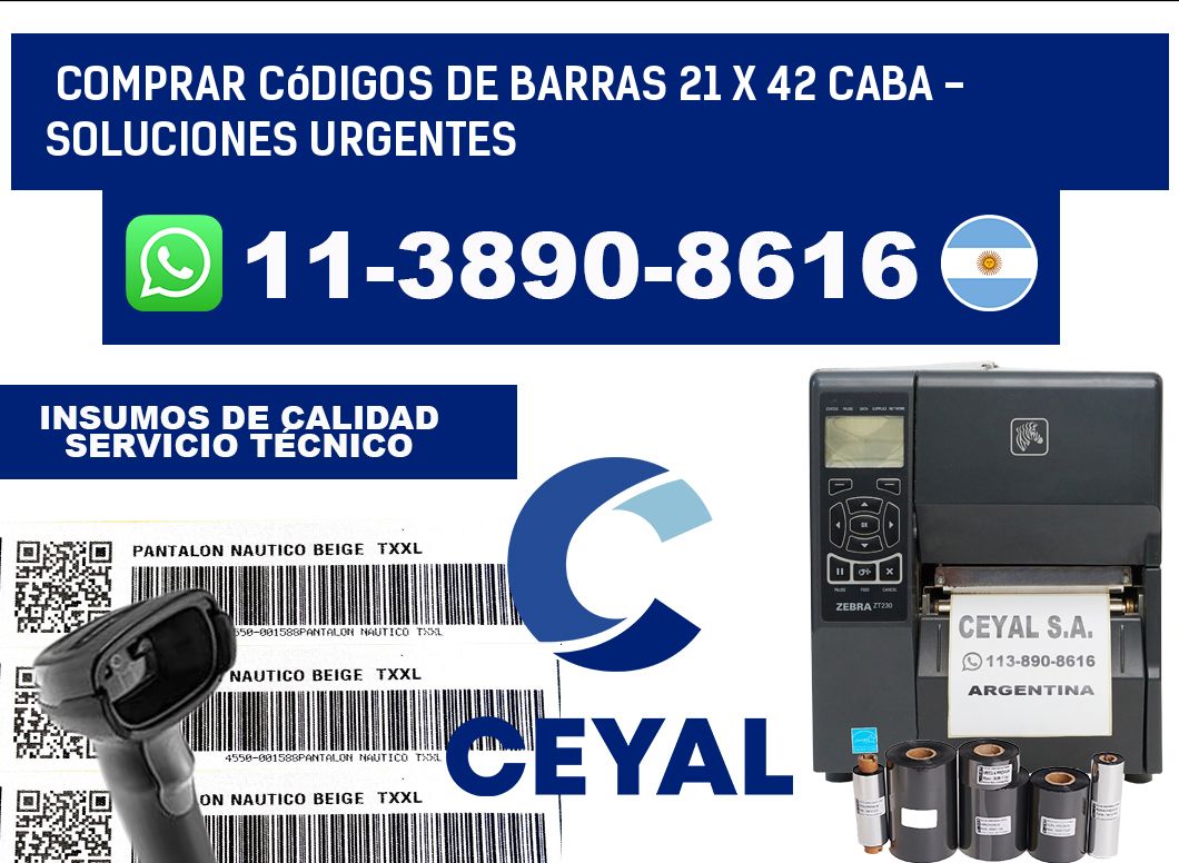 Comprar códigos de barras 21 x 42 CABA - soluciones urgentes