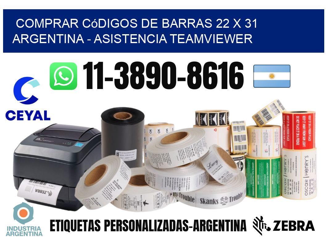 Comprar códigos de barras 22 x 31 argentina - asistencia teamviewer