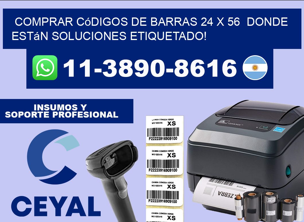 Comprar códigos de barras 24 x 56  donde están soluciones etiquetado!