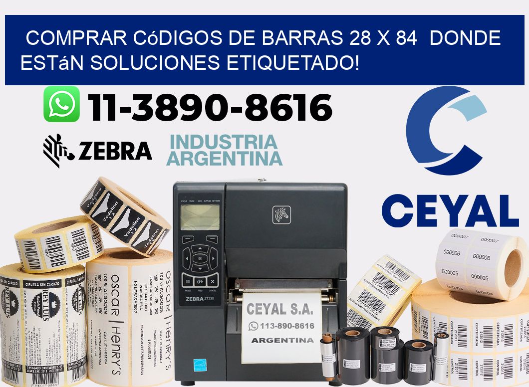 Comprar códigos de barras 28 x 84 donde están soluciones etiquetado!