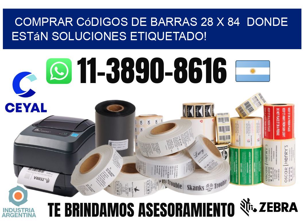 Comprar códigos de barras 28 x 84 donde están soluciones etiquetado!